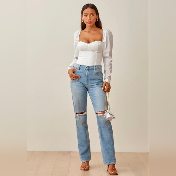 Reformation Tops - Reformation Cacio Top White Size 0